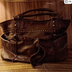 B.Makowsky brown leather purse pocketbook